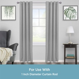 Kenney KN85305 1" Diameter Steel 3.5-4.5" Adjustable Curtain Rod Mounting Brackets, Wall Mount, 2-Pack, Pewter