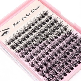 DIY 120Pcs Cluster Lashes C Curl Natural Look Mixed Size False Eyelashes Volume Eyelash Extension Dramatic Eyelash Makeup Tools (14/16/18mm)