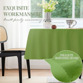 BYDOLL Table Cloth 60 Inch Round Tablecloth Apple Green Washable Outdoor Winkle and Stain Resistant Spillproof Polyester Tablecloth for Round Tables Festival Camping Picnic Party Table Cover