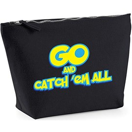 Hippowarehouse Go and catch 'em all printed make up cosmetic wash bag 18x19x9cm