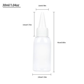 TRENDBOX 1oz / 30ml Plastic Bottle Pointed Mouth Top Cap for Essential Oils, Liquid - 6 Pack