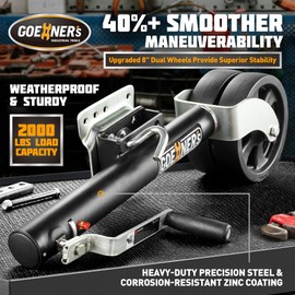 Heavy Duty 2000LBS Boat Trailer Jack, Trailer Tongue Jack Stand with 8” Dual Wheels and Bolt-On Swivel Mount, 12” Lift for RV Boat Camper Fishing