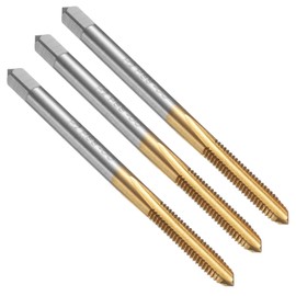 sourcing map 3pcs Straight Flute Thread Tap, M4 x 0.7 Metric Titanium Coated Screw Threading Tapping Tool Thread Milling Machine Taps, M35 High Speed Steel with Cobalt