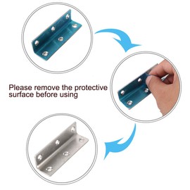 sourcing map 4pcs Angle Bracket Metal 80x20mm Corner Fastener L Shaped Right Angle Bracket Corner Protector Shelf Support for Furniture