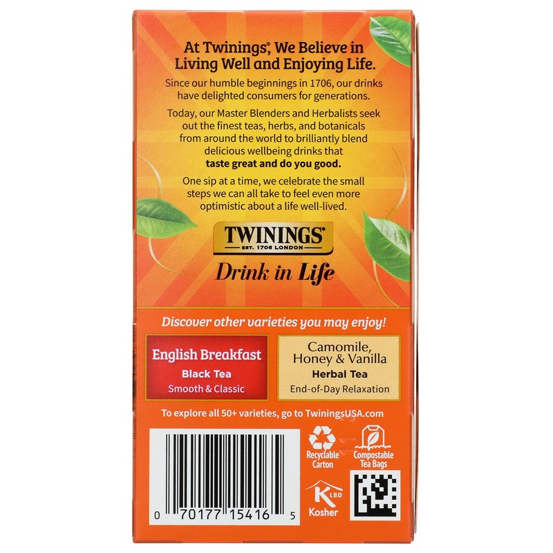 Twinings Ceylon Orange Pekoe Tea, Tea Bags, 20 ct
