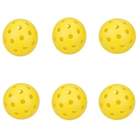 Walquicks 6 PCS Bright Color Plastic Pickleball Balls 40 Holes 74mm Practice Hollow Ball for Indoor, Outdoor for All Style Pickleball Paddles