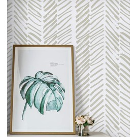 Guvana Striped Peel and Stick Wallpaper Brown White Wallpaper Striped Contact Paper 118"ｘ17.7"Self Adhesive Wallpaper Removable Line Contact Paper Decorative Wallpaper for Bathroom Livingroom Covering