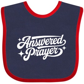 inktastic IVF Baby Announcement Prayer Quote Baby Bib Navy and Red 45bed