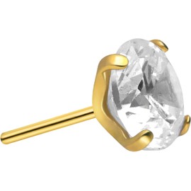 PIERCINGLINE Titanium Labret Attachment with Push Pin Crystal without Labret Stud Piercing Ear Conch Tragus Lip Nose Medusa Choice of Colours and Sizes, Titanium