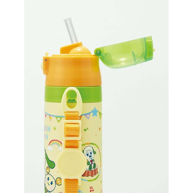 Skater SKCP3-A Children's Stainless Steel Water Bottle, 2-Way Drinking Straw,
