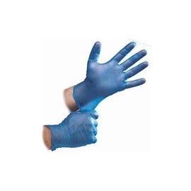 G4GADGET 100 Vinyl Powder Free Medium Blue Examination Gloves Latex Free Gloves