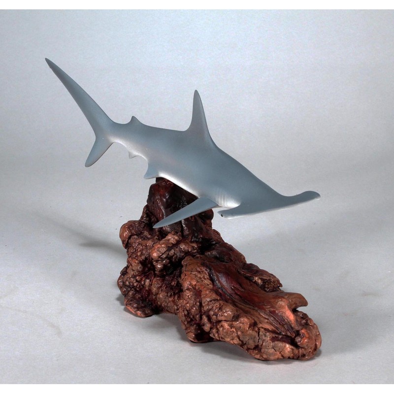 Hammerhead Shark Sculpture by John Perry Airbrushed 12 in long