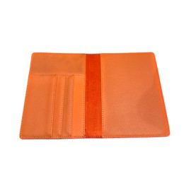 Leather Passport Book Cover with Card Slots, Travel Wallet Cover Case, 9 Colors (Orange)