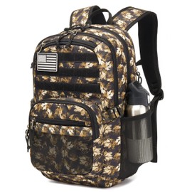 Military Tactical Backpack for Men Army 3 Days Assault Pack Bag with Molle System for Outdoor Adventures, Yellow Maple Leaf, 25L, Tactical Backpack