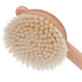 Redecker Natural Pig Bristle Bath Brush with Oiled Beechwood Handle, Made in Germany, 18-1/2-Inches