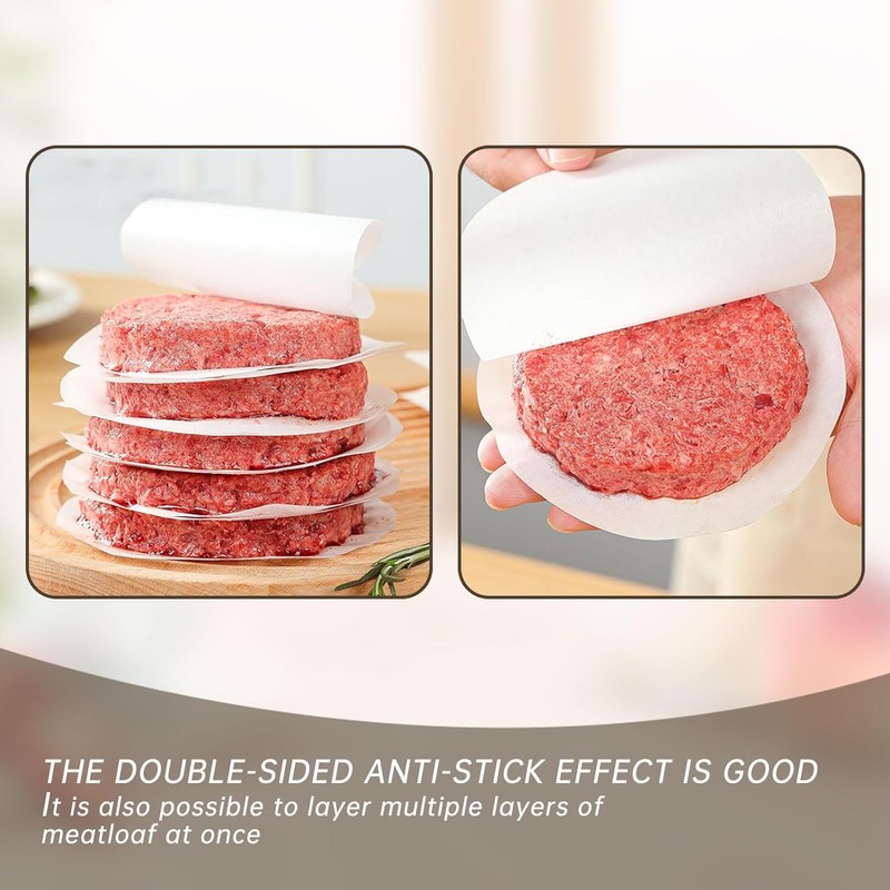 Yamibobo 500PCS Hamburger Patty Paper, Round (12cm/4.8 inch), 500 Sheets