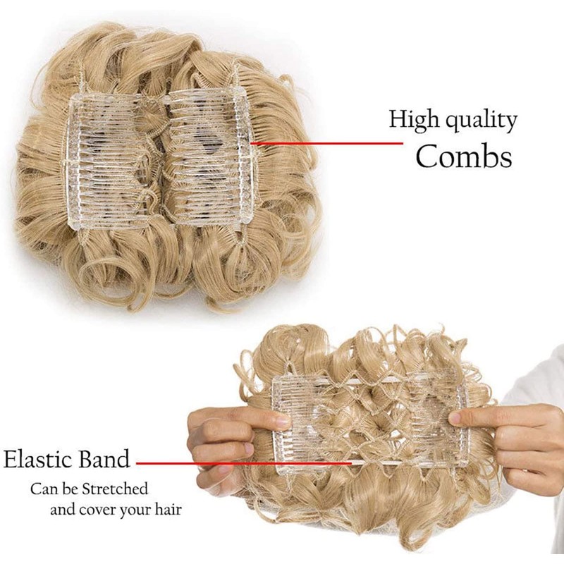 Combs Hair Extension Bun Hair Piece Ponytail Hepburn Bun Hair