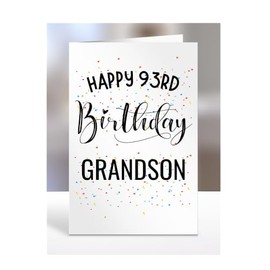 HAPPY 93RD Birthday card to Grandson, card, gifts for boy, him, male, presents for men, from grandama grandad, nan, nana, A5-154_94