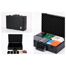 Spell Briefcase TC-A6B Lockable Storage Case for TCG, Deck Box, MTG, Magic, YGO, FaB, Dominion, Trading Cards, toploader, EDH, Commander, MTG Cube (Black)