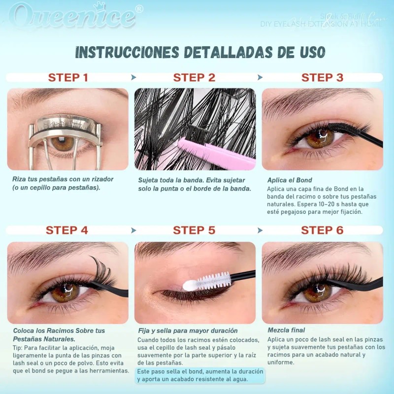 Kit De Extensiones De Pestanas 800pcs C/pegamento Capacidad