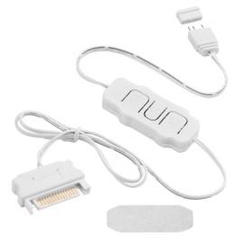 YAODHAOD Mini ARGB Controller 3‑Pin RGB 5V Controller, Built-in Light Mode,SATA Power Supply RGB Controller for PC Fan, Light Strip,Water/Air Cooled Radiator (White)