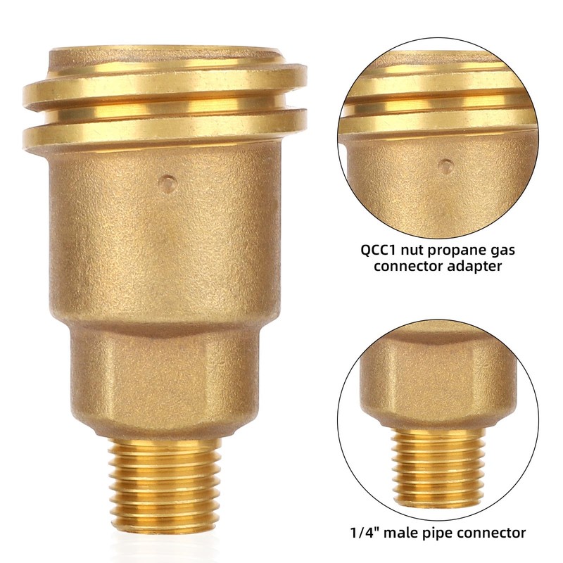 3pcs QCC1 Nut Propane Hose Adapter kit, 1/4" NPT Male