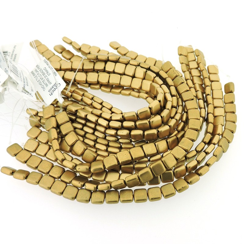 Matte Metallic Gold Tile Czech