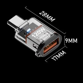 USB C to USB A Adapter with LED Digital Display, 10Gbps 120W Type C Male to USB 3.2 Gen2 Female Converter Support OTG Data Transfer & Fast Charging for Macbook, Laptop, Smartphone(2Pcs) (Yellow)