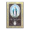 Pewter Mary Miraculous Medal on 18 inch Chain with Info