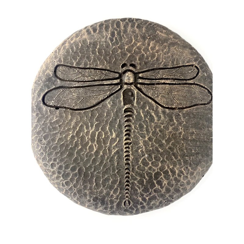Solid Rock Stoneworks Round Dragonfly Stepping Stone- 1in Tall x