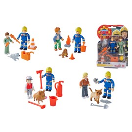 Simba Fireman Sam Figures Twin Pack - 2 Movable Collectible Figures in Original Uniforms, Random Selection Between Four Detailed TV Characters, Playset for Children Aged 3+