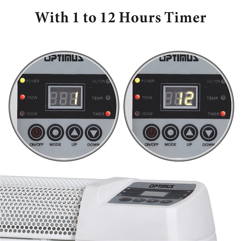 Optimus 30" Baseboard Convection Heater with Digital Display & Thermostat