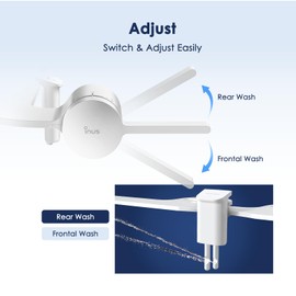 INUS Dual Nozzle Bidet Attachment for Existing Toilets Seat,Slim Non-Electric Bidet Toilet Seat Attachment with Easy-to-Hold Design Control-White