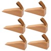 6pcs Door Stopper Wedge Polished Glossy Compact Wooden Firefighter Door