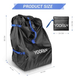 YOOFAN Transport Bag for Child Seat - Robust Child Seat Transport Bag Portable Travel Bag for Car Seat, Child Seat Transport Bag from Waterproof + Dustproof, black