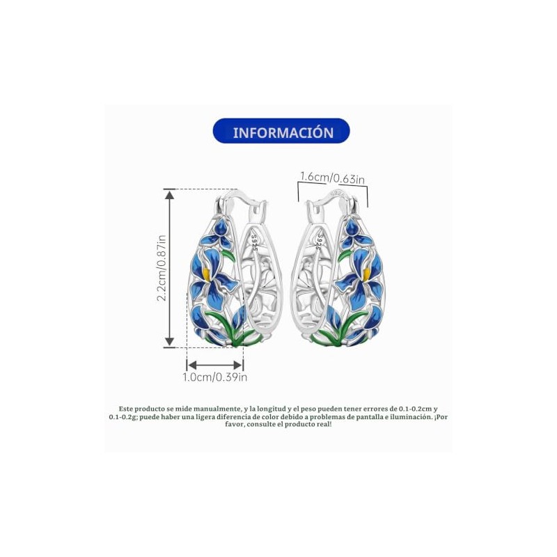 Aros plata 925 florales