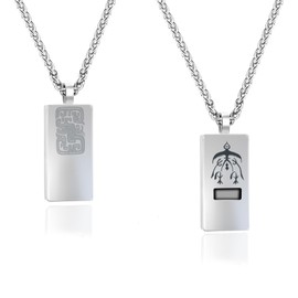 FancyMouse Breathing Necklace for Anxiety Stress Relief, Quit Smoking Tools Breathlace Necklace, Stop Smoking Aids Breathing Necklace, Fum Vaporless Inhaler Meditation Tools Necklace, Whistle Emergency Silver