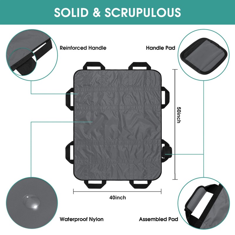 TINFAU 50" x 40" Positioning Bed Pad with Handles Washable
