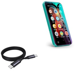 BoxWave Cable Compatible with TIMMKOO Q3E MP3 Player - DirectSync PD Cable (3ft) - USB-C to USB-C (100W), Type C Braided 3ft Charge and Sync Cable - Jet Black