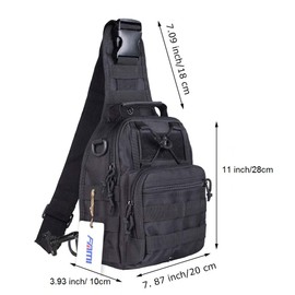 FAMI Tactical EDC Sling Bag, Military Sport Shoulder Backpack Crossbody Daypack Satchel for Hiking Hunting Trekking Fishing