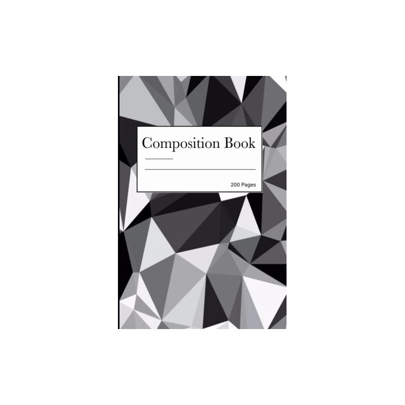 Trendy Abstract Black White Grey Composition Book