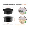 EMFA Cover Caps for 6 mm Drill Holes Black Pack
