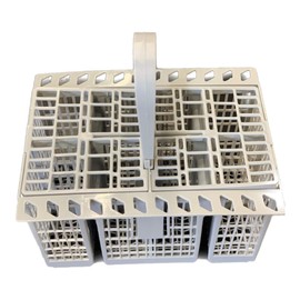 QUAILITAS Spare Dishwasher Cutlery Basket [120 x 195 x 160 mm] – Adjustable Freestanding Cutlery Basket with Handle & Lid for Ariston Hotpoint, Whirlpool, Bosch, Neff – Kitchen Appliances