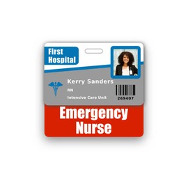 Emergency Nurse Badge Buddy Horizontal w/Height & Weight Conversion Charts (Standard, Red)