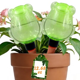 KIROYAL 2 Pack Self Watering Spikes, Indoor Plant Watering Globes, Frog Shape Automatic Irrigation Spikes,Plant Watering Devices(Green)