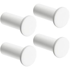 SAYAYO Modern Coat Hooks Wall Mount, Matte White Towel Hooks for Bathrooms Robe Hooks, Heavy Duty Wall Hooks for Hanging, SUS 304 Stainless Steel 4 Pcs