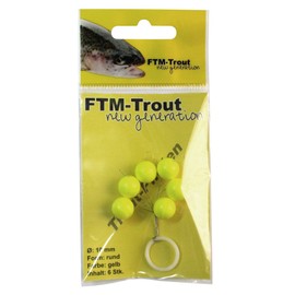 FTM Trout Unisex - Adult 10C8070362C10 Pilot Balls Trout Bite Alarm Round Trout Pilots Floats (Yellow, 10 mm), Colourful, Normal