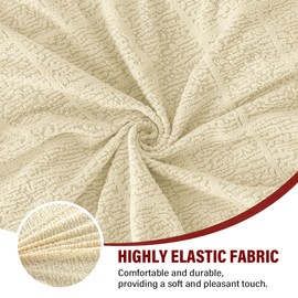 Lussenwert Club Chair Slipcover 2 Piece Jacquard Tub Chair Slipcover Round Barrel Chair Covers Removable Armchair Covers Sofa Cover Furniture Protector for Living Room, Beige