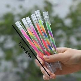 Colorful Glitter Pen, 6 Counts Spiral Writing Pen, DIY Decorative Pen for Scrapbooking, Journaling, Drawing, Writing