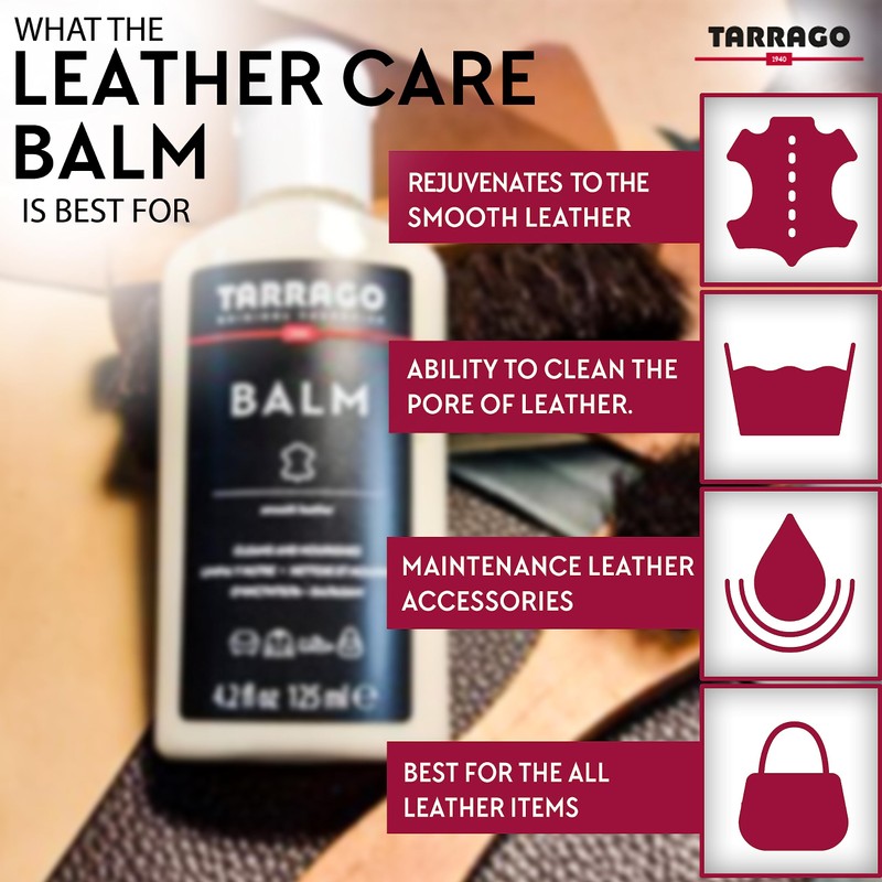 Tarrago Leather Balm Conditioner- Nourishes and Restores Color for Smooth,